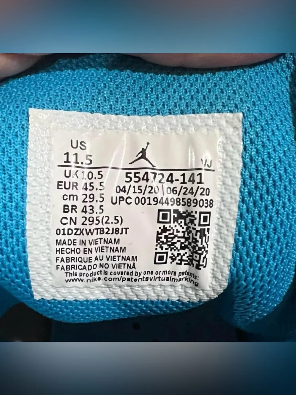 Air Jordan 1 Mid White Black Teal Mesh Interior